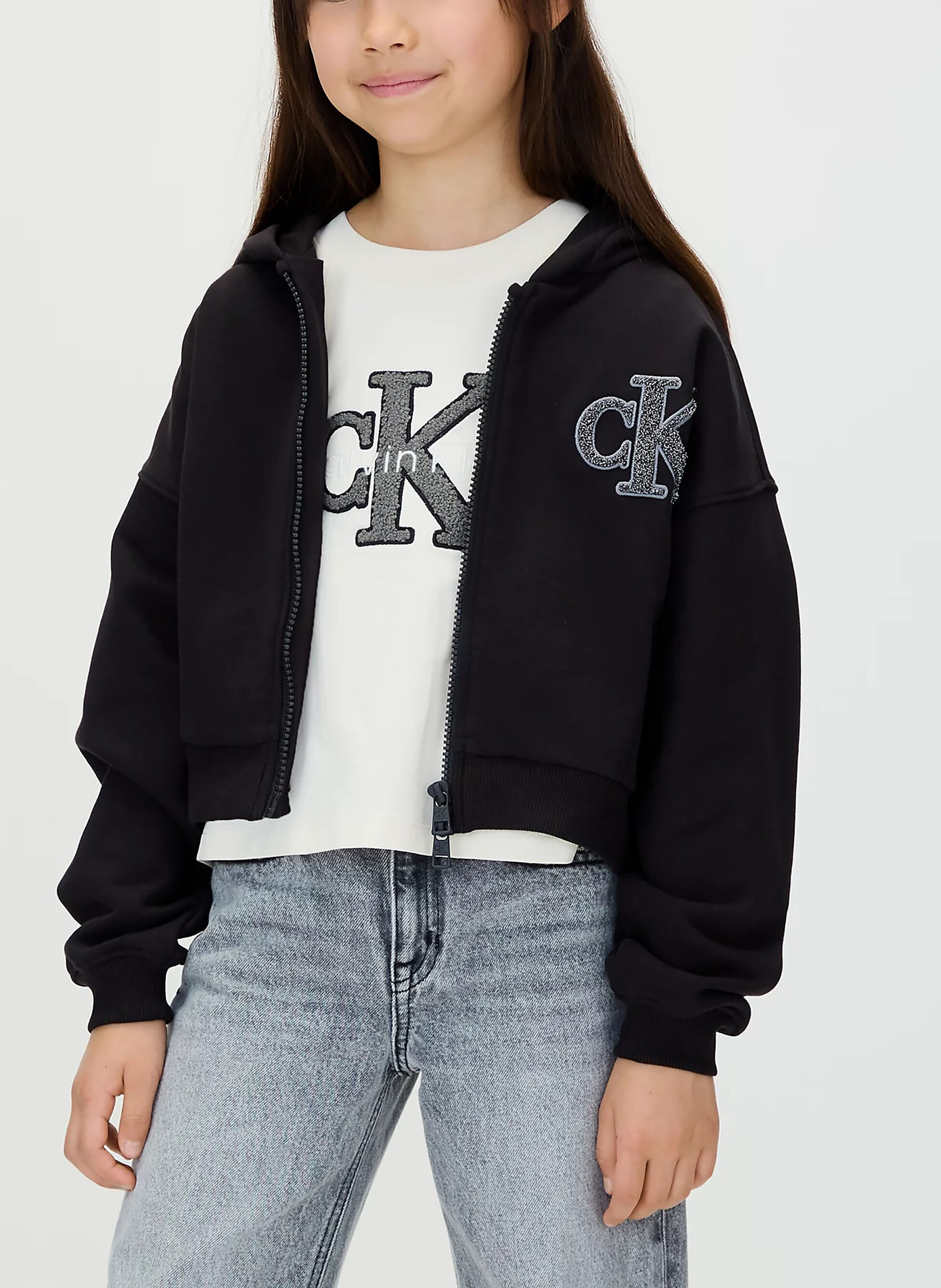 FELPA FULL ZIP CON LOGO IN CONTRASTO RAGAZZA 14