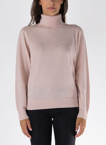 MAGLIONE DOLCEVITA CON LOGO, 14BQ ROSE, small