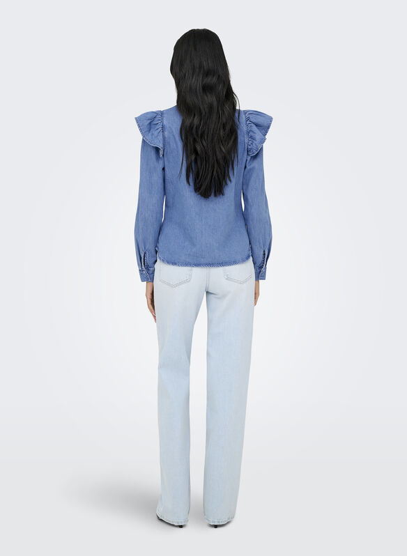 CAMICIA INDIGO IN JEANS, MEDIUM BLUE DENIM, medium