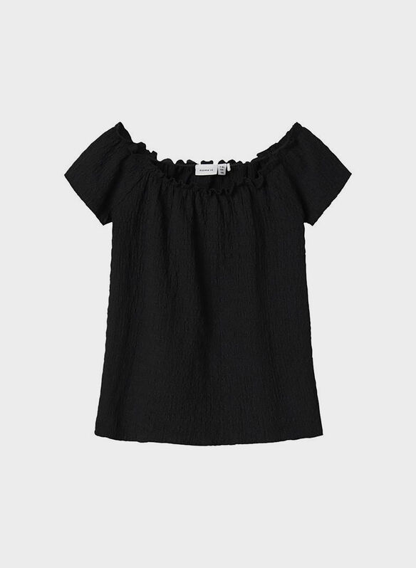 T-SHIRT FLOKKA RAGAZZA, BLACK, medium