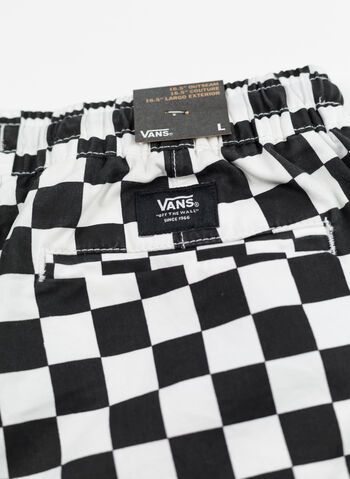 SHORTS ELASTIC RANGE CHECK RAGAZZO, BLKWHT, small