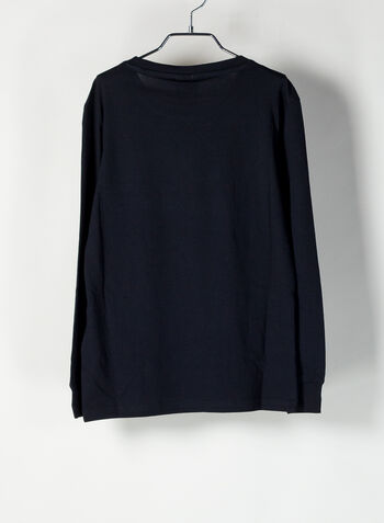 T-SHIRT MANICHE LUNGHE CON LOGO RAGAZZO, KK001BLK, small