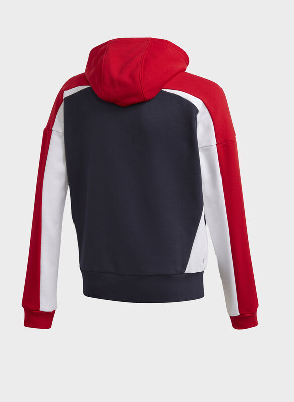 FELPA CON CAPPUCCIO BOLD RAGAZZA, NVYRED, medium