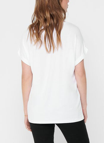 T-SHIRT LOOSE, WHT, small
