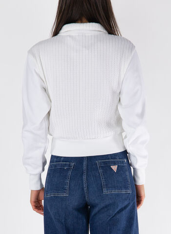 FELPA CON ZIP IN MAGLIA E TRECCE, , small