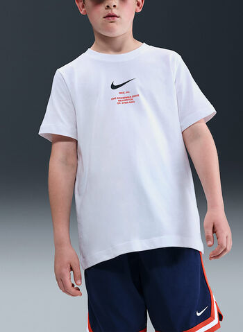 T-SHIRT A MANICA CORTA CON STAMPA RAGAZZO, 100 WHT, small