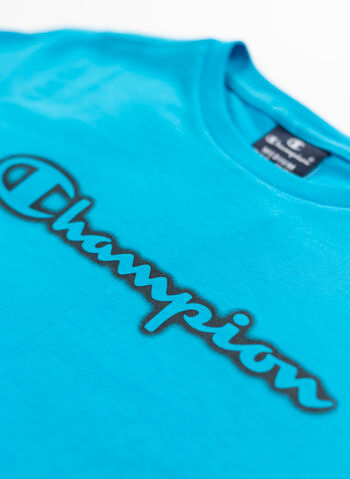 T-SHIRT CON LOGO SPRAY RAGAZZO, BF004 AZZURRO, small