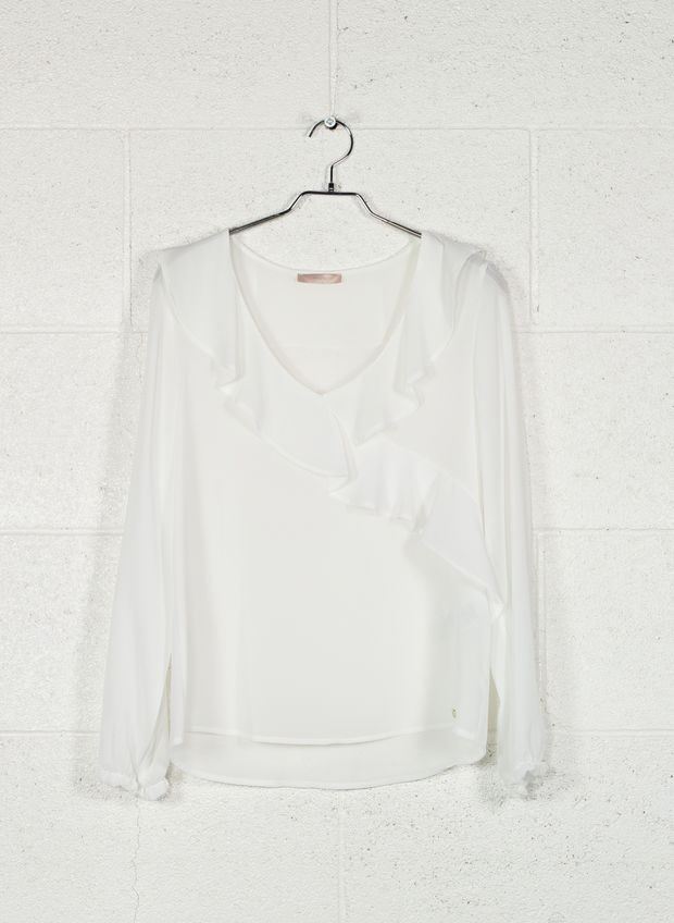 BLUSA CON ROUCHES, WHT, large