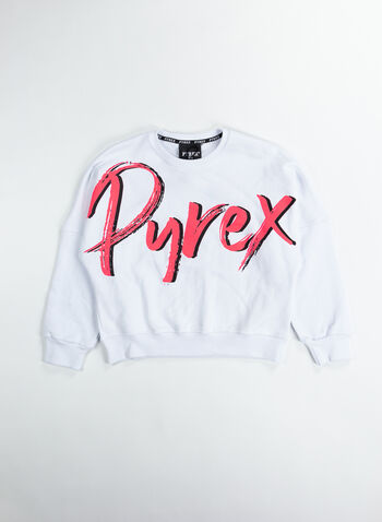 FELPA CROP LOGO RAGAZZA, 001WHT, small