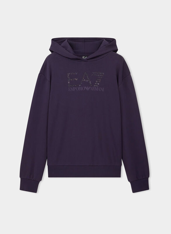 FELPA LOGO STRASS HOODIE, UA139 PURPLE, medium