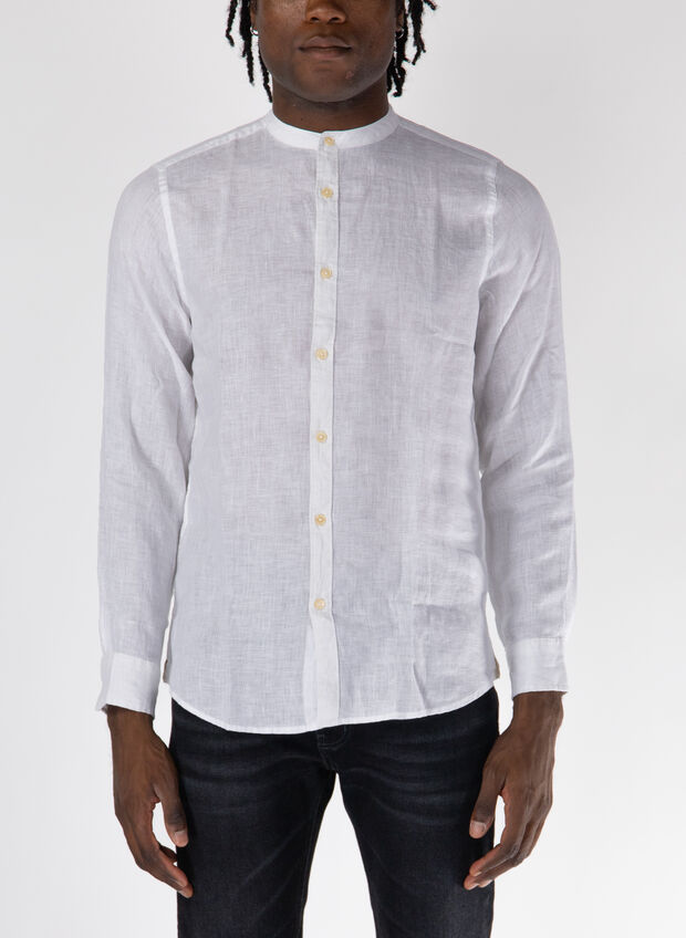 CAMICIA A MANICHE LUNGHE, BIANCO, large