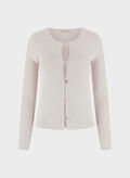 CARDIGAN CON BOTTONI GIOIELLO, G9B8 PANNA, thumb