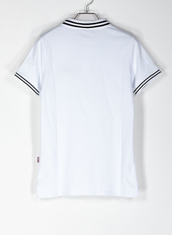 POLO CON BORDINO, BIANCO, small