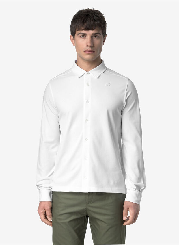 CAMICIA TIMOTHEE PIQUE,  001 WHT, large