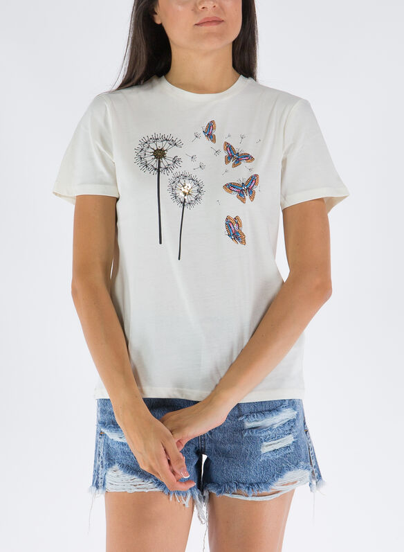 T-SHIRT DANDELION STAMPA, CLOU DANCER, medium