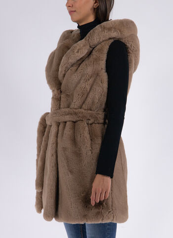 GILET IN PELLICCIA SINTETICA, 208 CREMA, small