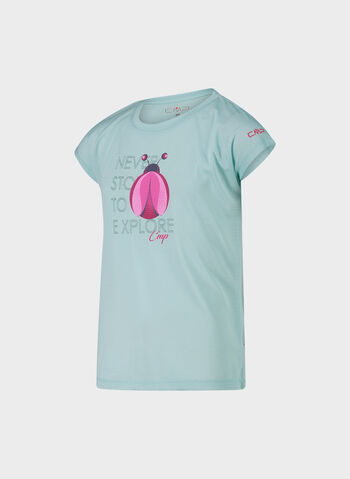 MAGLIA A COLLO AMPIO CON STAMPA FRONTALE FAST DRY RAGAZZA, , small