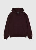 FELPA FULL ZIP CON RICAMO LOGO, RS522 BORDEAUX, thumb