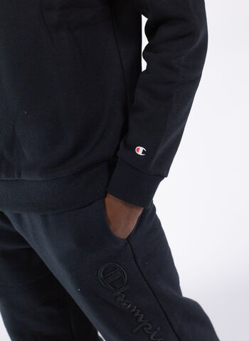 FELPA GIROCOLLO CON LOGO, KK001 BLK, small