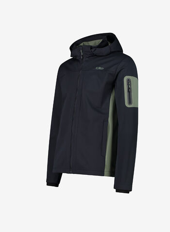 GIACCA SOFTSHELL CON CAPPUCCIO, 11UR ANTOLIVE, small