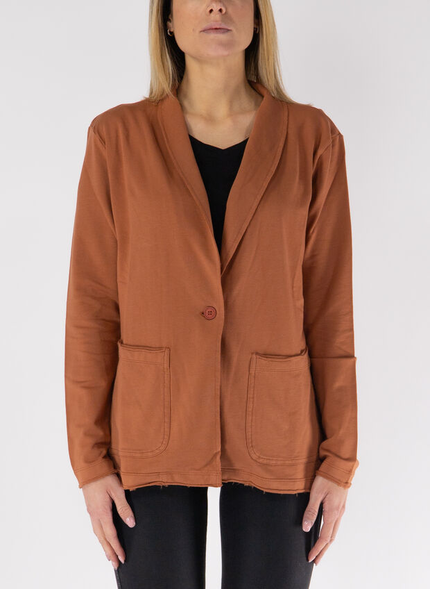 GIACCA BLAZER MONOPETTO, 37117 MATTONE, large