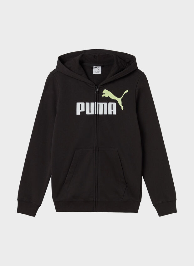 FELPA ESS2 FULL ZIP RAGAZZO, 01 BLK, large