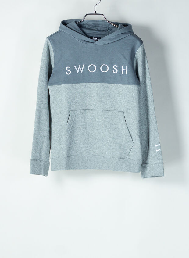 FELPA CON CAPPUCCIO IN FRENCH TERRY RAGAZZO, 063GREY, large
