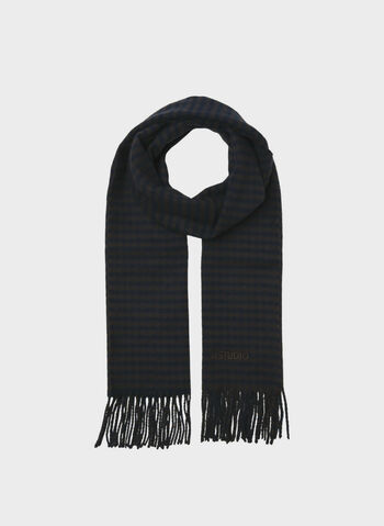 SCIARPA IN MAGLIA CON FRANGE, BROWN STONE, small