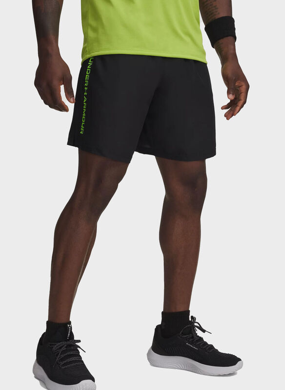 SHORT TECH™ WOVEN WORDMARK, 0008 BLKLIME, medium