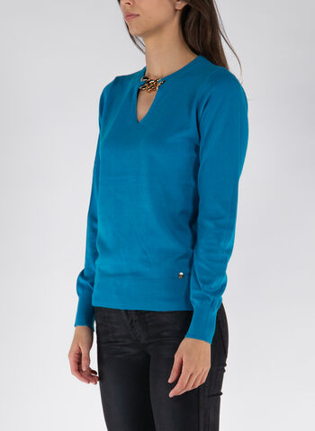 MAGLIONE SCOLLO GOCCIA, DIVA TURCHESE, small