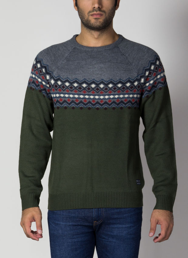 MAGLIONE TIROLESE CHRISTMAS, 77220FORESTGREY, large