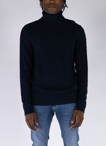 MAGLIONE COLLO ALTO GRID, NAVY BLAZER, small