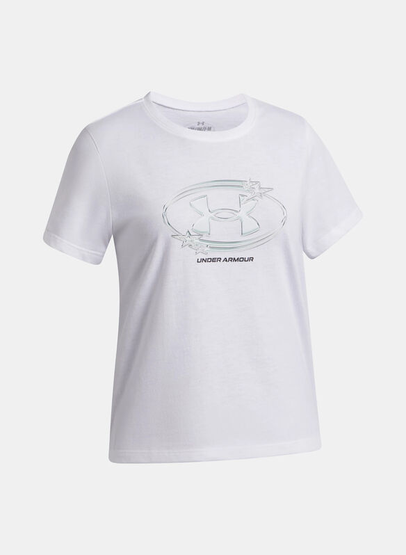 T-SHIRT STAR LOGO LOCKERTAG RAGAZZA, 0100 WHT, medium