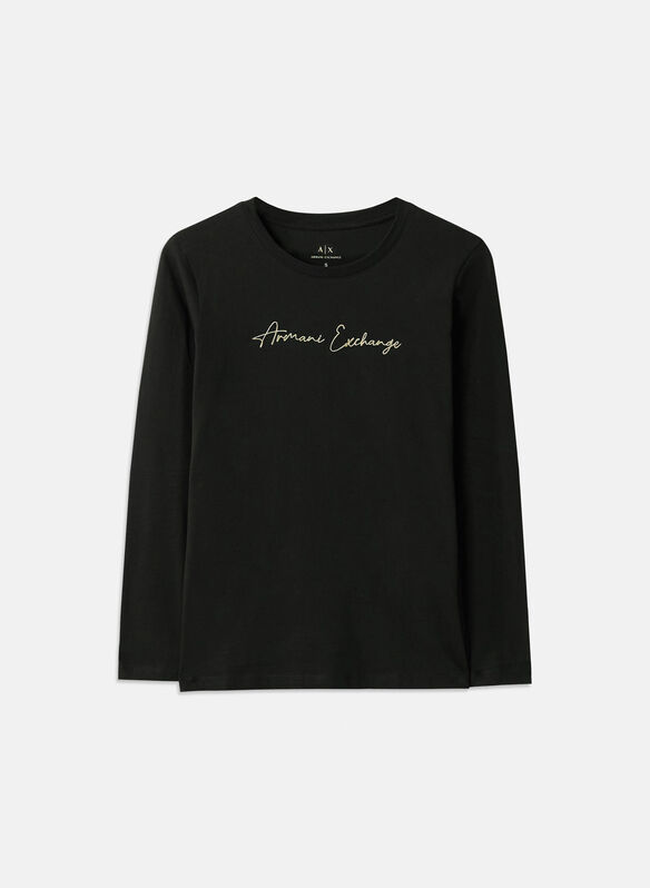 T-SHIRT LOGO AX STRASS, BLKGOLD, medium