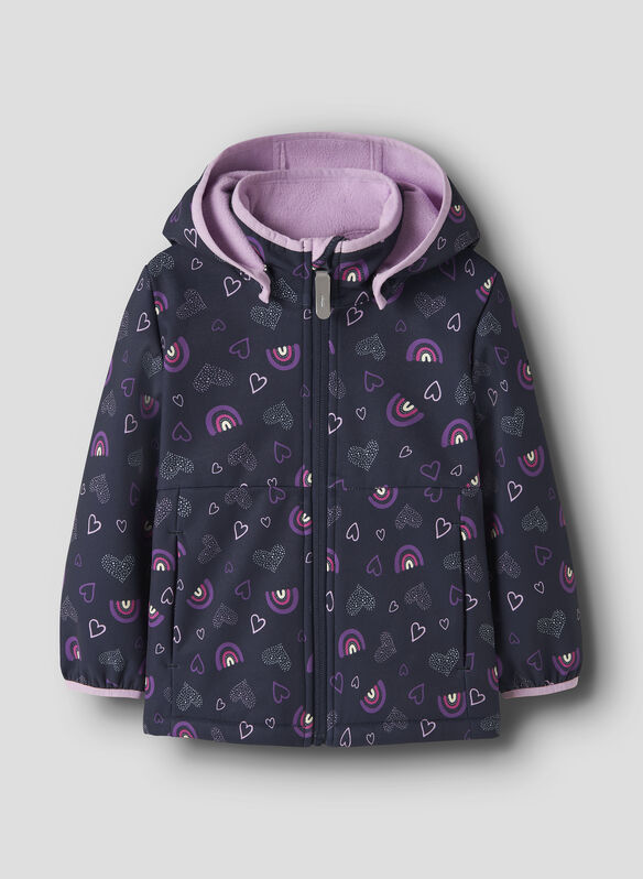 GIUBBOTTO SOFTSHELL CUORICINI BAMBINA, NAVY BLAZER, medium