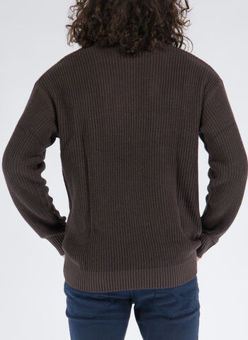 MAGLIONE CON TRAMA A COSTE, SEAL BROWN BROWN, small