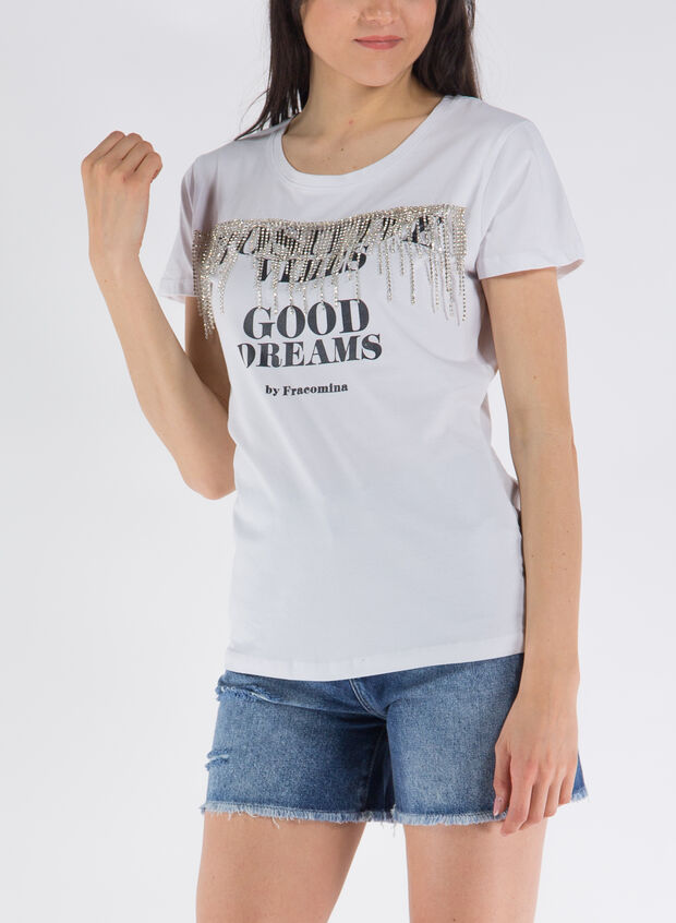 T-SHIRT REGULAR IN JERSEY CON STAMPA LETTERING, 278WHT, large