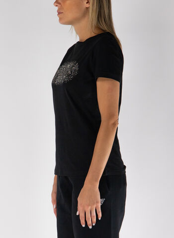 T-SHIRT CON SCRITTA IN STRASS, JBLK BLK, small