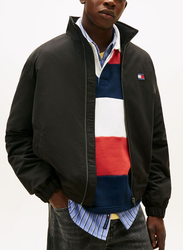 GIUBBOTTO IDROREPELLENTE CON ZIP E LOGO, BDS BLK, medium