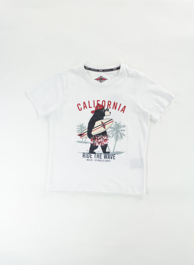 T-SHIRT CALIFORNIA RAGAZZO, 001A WHITE, large
