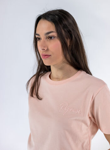 T-SHIRT MICRO LOGO RICAMO, MELONE, small