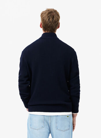 MAGLIONE INTERLOCK HALF ZIP CON LOGO, 166 NVY, small