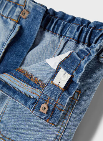 JEANS VITA ALTA BAGGY BAMBINA, LIGHT BLUE, small