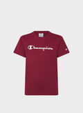 T-SHIRT CON LOGO SCRIPT RAGAZZO, RS525 BORDO, thumb