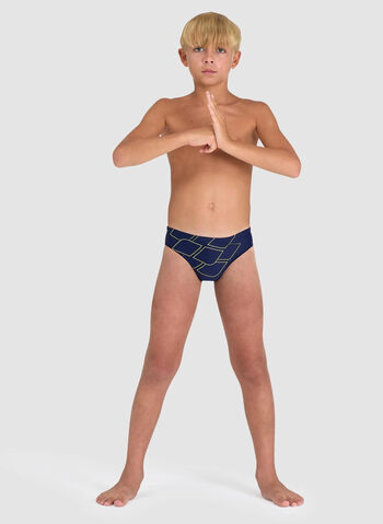 COSTUME SLIP MARK LOGO RAGAZZO, 870 NVYGREEN, small