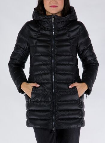 PIUMINO A TRAPEZIO CON CAPPUCCIO, 99BLK, small