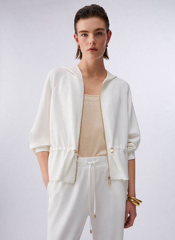 FELPA IN SCUBA CON ZIP E CAPPUCCIO, 10105 PANNA, medium