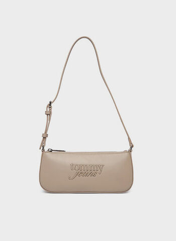 BORSA A SPALLA ESSENTIAL CON LOGO, BDS BLK, small