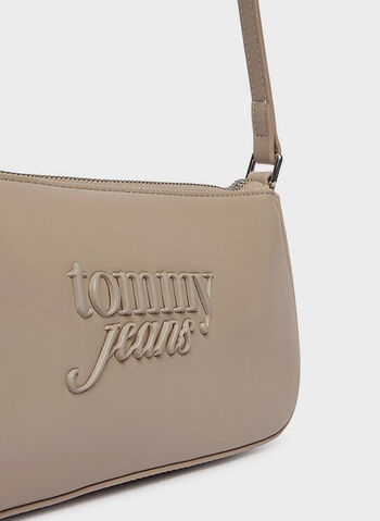 BORSA A SPALLA ESSENTIAL CON LOGO, BDS BLK, small