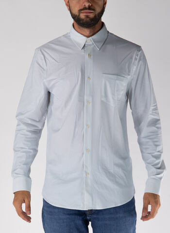 CAMICIA STRETCH CON MOTIVO A QUADRI, S7AC WHT RIGATO, small